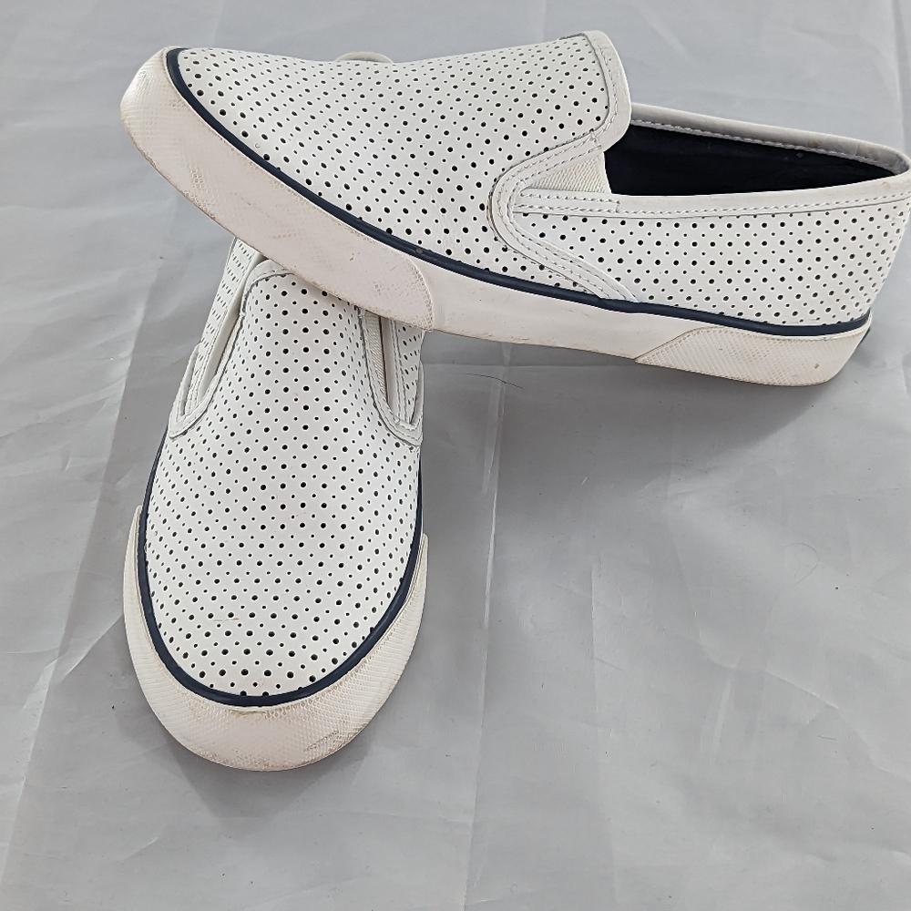 Sperry Seaside Perforated White Slip-on Shoe Women’s Size 7.5 M Casual